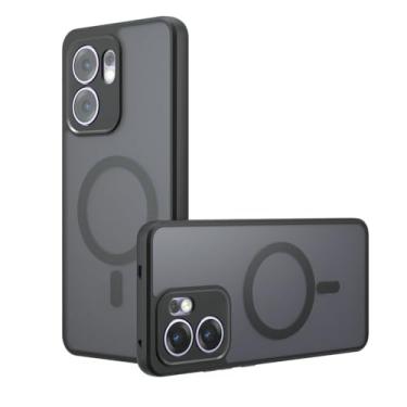 Imagem de Kukoufey Capa compatível com Oppo Reno 14F 5G, compatível com MagSafe, compatível com Oppo Reno14 F 5G CPH2743 capa de celular magnética integrada antichoque preta