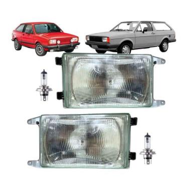 Imagem de Par Farol Para Saveiro Voyage 1985 A 1986 Lente Vidro - Nino