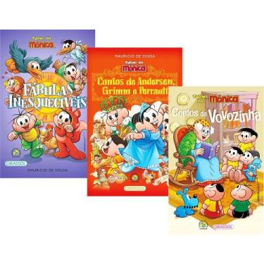 Imagem de Kit 3 Livros Contos Clássicos Para Crianças Com a Turma Da Mônica Fábu