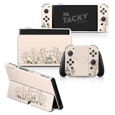 Imagem de Tacky Design Película de flor de cerejeira japonesa compatível com Nintendo Switch OLED, capa rosa para adesivos Switch OLED, decalque de vinil premium 3M (Nintendo Switch OLED)