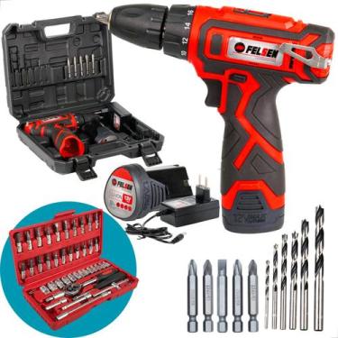 Imagem de Furadeira Parafusadeira Profissional 3/8'' 10mm Bateria Recarregável 1