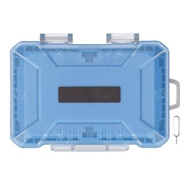 Imagem de VBESTLIFE Caixa de Cartão de Memória, Organizador de Armazenamento Anti -choque à Prova de água para 4 Tipo B, 4 Tipo A, 12 Cartão de Memória, 5 Cartões SIM (Azul)