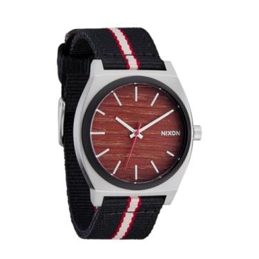 Imagem de Nixon Time Teller masculino Nylon prata/jacarandá/preto listrado 37 mm