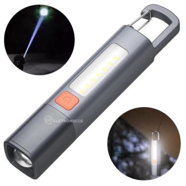 Imagem de Lanterna LED Recarregável com Gancho e 3 Modos para Camping e Emergênc
