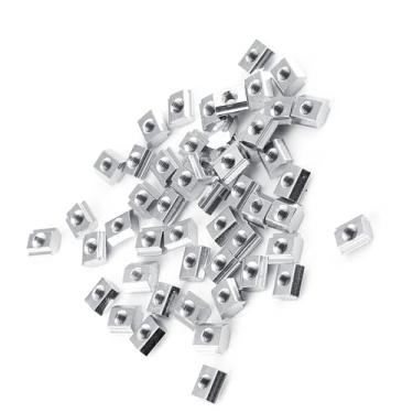 Imagem de Níquel Com Revestimento de Aço Carbono Deslizamento T Slot Porca 50pcs Lote para Acessórios de Perfil de Alumínio Hammer Head Nut Finenter European Standard (Modelo padrão