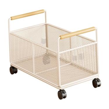 Imagem de IEUDNS Carrinho de arquivo com rodinhas, carrinho de armazenamento de malha, estante móvel portátil, organizador de rodinhas embaixo da mesa com rodas para, M