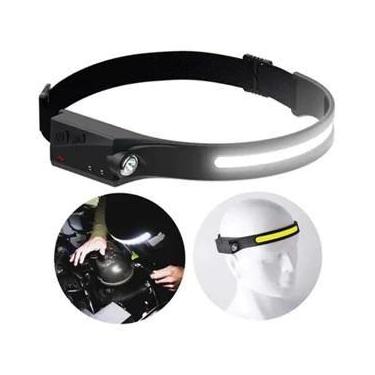 Imagem de Lanterna De Cabeça Flexível LED Cob Recarregável Prova dÁgua com Senso