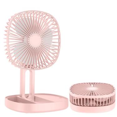 Imagem de Mini ventilador de parede portátil Montagem de parede Fã dobrável ventilador elétrico USB Recarregável Air Circulator Ventil (Rosa)