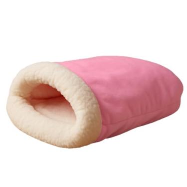 Imagem de Cama Toca Para Gatos E Cachorros Saco De Dormir Ultra Macio Com Sherpa Pelúcia Toquinha Confortável(ROSA)
