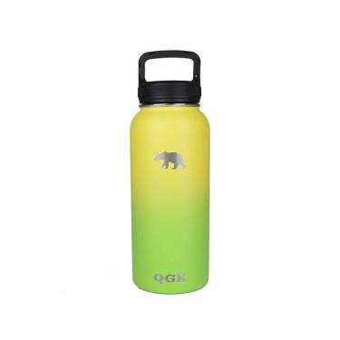 Imagem de Garrafa Térmica Inox 946Ml 32Oz Com Tampa Verde/Amarelo -