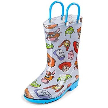 Imagem de Disney Botas de chuva infantis de PVC à prova d'água Toy Story – com Buzz Lightyear e Woody – Alças fáceis de calçar – Bebê/Criança pequena, Várias cores, 9 Toddler