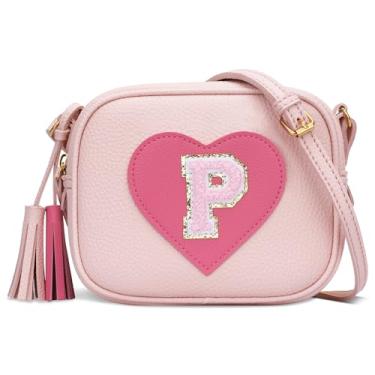 Imagem de KKXIU 2 3 4 5 6 7 8 9 10 anos de idade menina bolsa de presente infantil bolsa transversal com borla, rosa, Medium, P