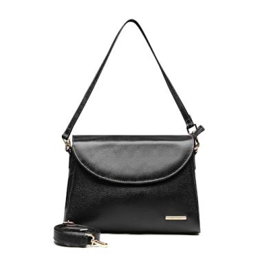 Imagem de Bolsa Feminina Transversal Alça Dupla Couro Cecília Sifra (PRETO)