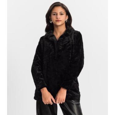 Imagem de Casaco Juvenil Feminino Pelo Safira Minty Preto, 18, Preto