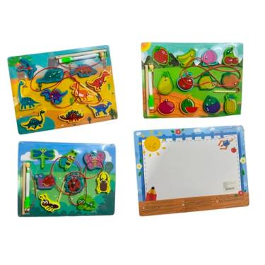 Imagem de Pescaria Magnética infantil montessori interativo brinquedo de madeira (Frutas)