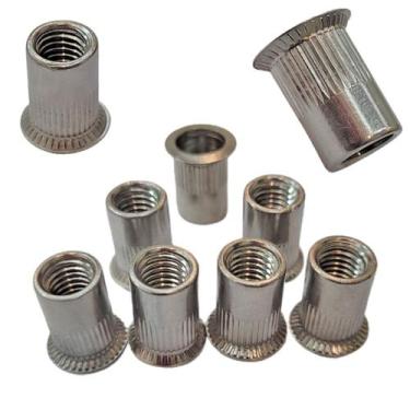 Imagem de Porca Repuxo Rebite Rosca M8 Inox Arrebite Aba Conica  50pçs - Sukira