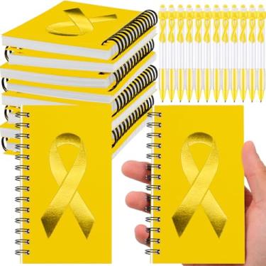 Imagem de Weekgrat 24 unidades de blocos de notas de conscientização do câncer, canetas retráteis, cadernos de próstata, câncer retal, mini fitas esferográficas, prevenção de abuso, presente de evento de