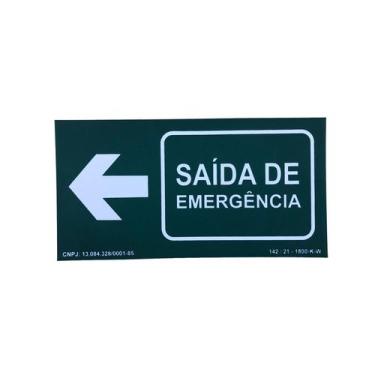 Imagem de Placa Pvc Fotoluminescente Saída Emergência À Esquerda