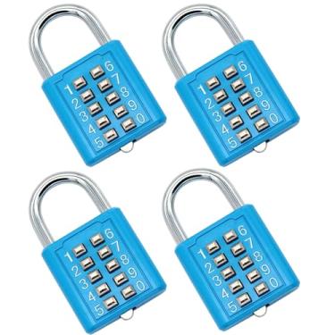 Imagem de Li-TianFeng 4 peças, cadeado de combinação de 10 dígitos para academia, estojo, gaveta, caixa de ferramentas