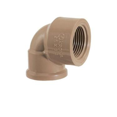 Imagem de Kit 6 Joelho LR Redução Água marrom 25mm x 1/2" - Krona