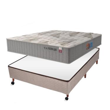 Imagem de Conjunto Montana F.a Colchões Casal Box Castor Revolution Bege 138x188x70cm