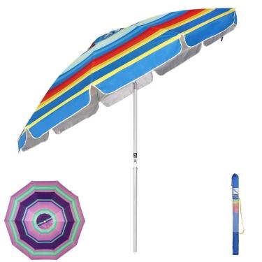 Imagem de Guarda Sol Rainbow 2,60m Alumínio Articulado Praia Piscina Cores diversas - 13000 Belfix