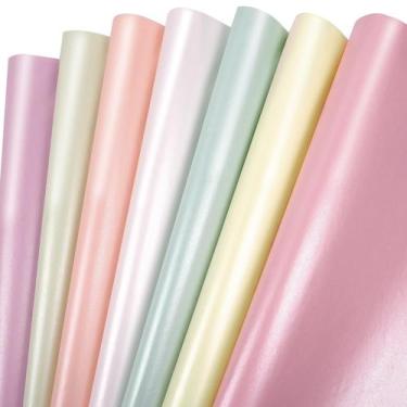 Imagem de Papel de seda MAMUNU 105 folhas 7 cores metálicas 50x35cm