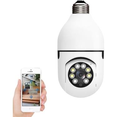 Imagem de Câmera Segurança IP Lâmpada WiFi Full HD 1080p com Visão Noturna Infravermelho 1080P, Bivolt, Detecção de Movimento, Áudio Bidirecional, Prova D'água Giratória