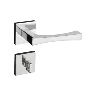 Imagem de Fechadura Vivaldi Cromada Roseta Quadrada 40mm Pado Banheiro / Wc