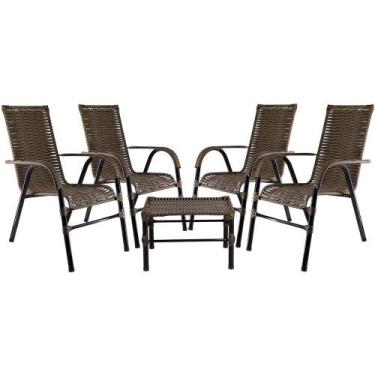 Imagem de Kit Com 4 Cadeiras E Mesa De Centro Bela Argila - PANERO MÓVEIS