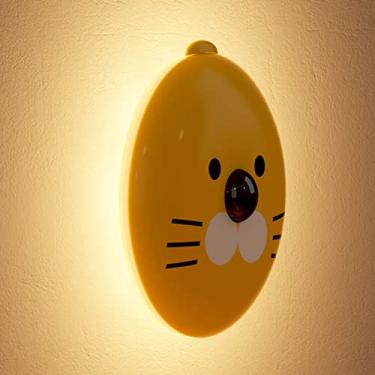Imagem de Ladybug Luz noturna, sensor de movimento recarregável, luz noturna com bateria de atração magnética, luz noturna para quarto de crianças, banheiro, corredor (gato)