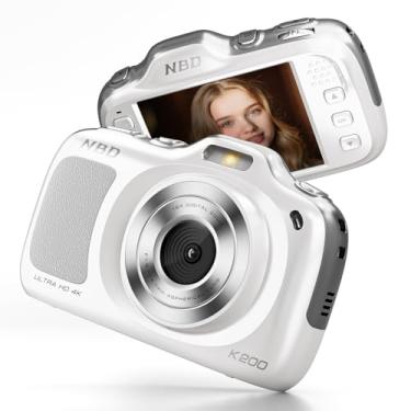 Imagem de Câmera digital 4K verdadeira com modo beleza, câmera vlogging de 64 MP para iniciantes, zoom 16X, antivibração e foco automático, cartão de 32 GB, câmeras portáteis ultra compactas de 120 g para