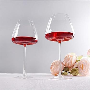 Imagem de Taça De Cristal Sem Chumbo Com Fundo De Cocave Vermelho Taça De Champanhe Para Coquetel, Red Neck Black Bottom-champagne Glass