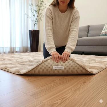 Imagem de Tapete Felpudo Shaggy Luxo 3,00x2,00 Antiderrapante Macio Sala Quarto