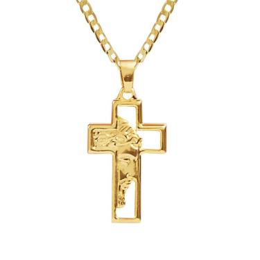 Imagem de Corrente Cordão Masculino Grumet 60Cm + Pingente Face