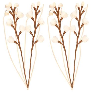 Imagem de XYDHQS Conjunto de 12 peças de bastões difusores brancos feitos à mão com varas de difusor de aroma elegantes para reposição de varas de vime para fragrância de ambiente e decoração de casa