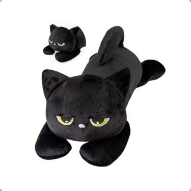 Imagem de Xuxão Pelúcia Gigante Gato Travesseiro Almofada Fofo Macio Infantil Presente (Preto)