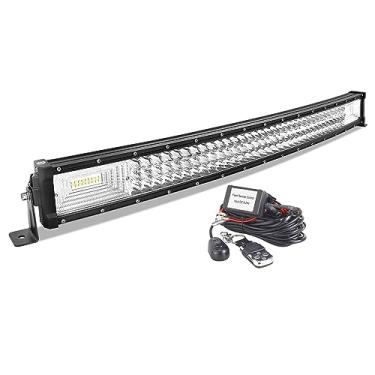 Imagem de Willpower Barra De Luz Led Curva 32" 405W Para Carro Com Controle Remoto Estroboscópico 12V, Kit Cabos, Holofote 6000K, Lâmpada Trabalho Direção, Jeep, Caminhão Off-Road, Suv 4X4