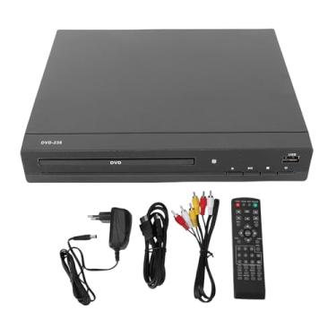 Imagem de Fockety Leitor de DVD, Interface Multimídia HD com Upscaling 1080P, Porta USB, Leitor de DVD Compacto com Controle Remoto, Portátil, SVCD, VCD, CD, DVD Player para TV e Projetor (Plugue da UE)