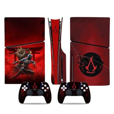 Imagem de MaD Vision Conjunto de películas de vinil extraduráveis para PS5 Slim + 5 pares de anéis de mira | Kit de adesivos resistentes a arranhões para PlayStation 5 + 2 controles – para design