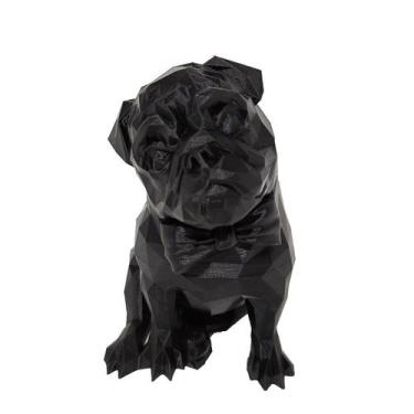 Imagem de Pug Cachorro Impressão 3D Objeto Decorativo Preto Decoração - Pupa 3D