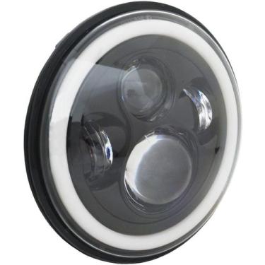 Imagem de Farol de Led 7 Pol Angel Eye 60W Drl Seta Jeep Troller Fusca Kombi Wra