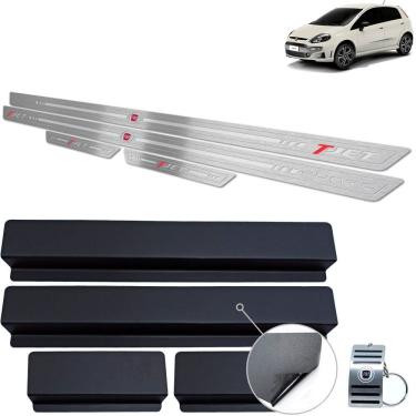 Imagem de Soleira Fiat Punto T-Jet 2013 A 2017 Inox Prata Baixo Relevo