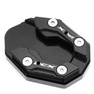 Imagem de Suporte lateral para motocicleta, suporte lateral, ampliador, almofada compatível com PCX 160 150 125 PCX150 PCX160 PCX125 (preto)
