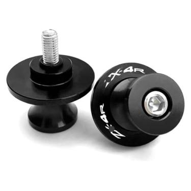 Imagem de BYYINGSUS Acessórios de modificação para motocicleta 8 mm CNC bobinas de braço oscilante parafusos de suporte deslizantes compatíveis com ZX-4R ZX-4RR 2023-2024 (preto-8 mm)