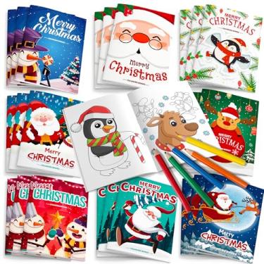Imagem de 36pcs Merry Christmas Coloring Books Bulk, 24pcs Bulk Xmas Activity Books Bulk 12 Christmas Party Color Pencils for All Ages Indoor Activities Christmas Party Decorations Supplies Gifts