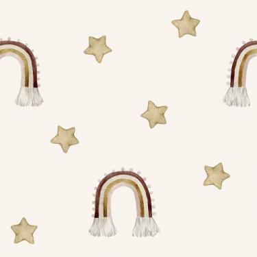 Imagem de Papel de Parede 10 Metros Adesivo Boho Infantil Kids para Quarto Sala 