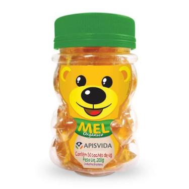 Imagem de APISVIDA Mel Orgânico Kids Pote Ursinho com Sachês 200g  100 Orgânico 