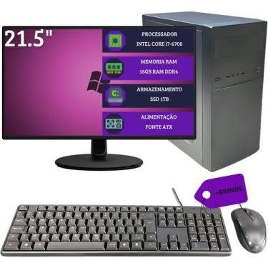 Imagem de PC Office DreamComputers COMPLETO Core i7 6ª, 16gb, SSD 1TB, Monitor 2