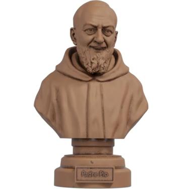 Imagem de Estátua Busto Padre Pio (Cor Madeira)